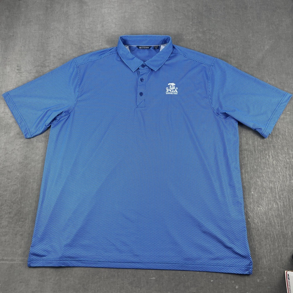 2020 PGA Harding Park Cutter & Buck Men 3XT Blue Polo Shirt Performance Stretch